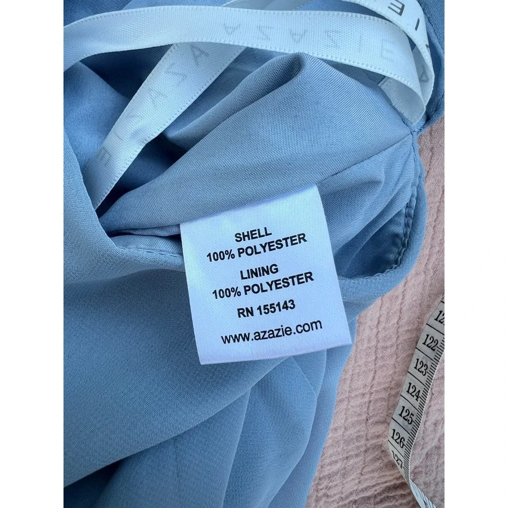 Azazie Everett Maxi Dress A4 Sky Powder Blue Peep Back Formal Bridesmaid Prom